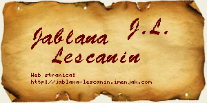 Jablana Leščanin vizit kartica